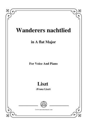 Liszt-Wanderers nachtlied in A flat Major,for Voice and Piano