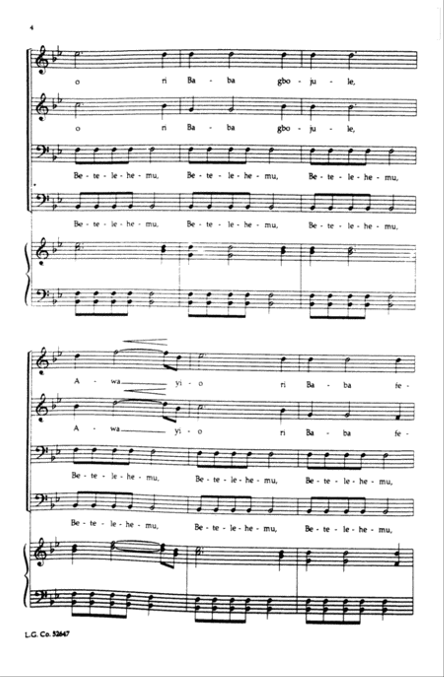 Betelehemu Betelehemu Choir scores gallery preview page 3