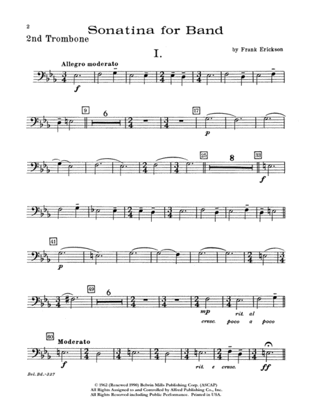 Sonatina for Band: 2nd Trombone
