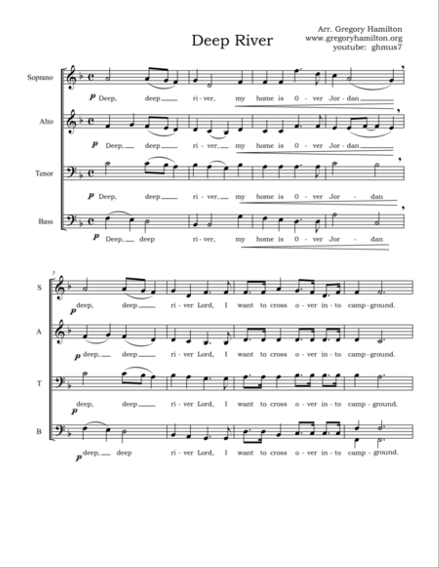 Deep River 4-Part scores gallery preview page 1