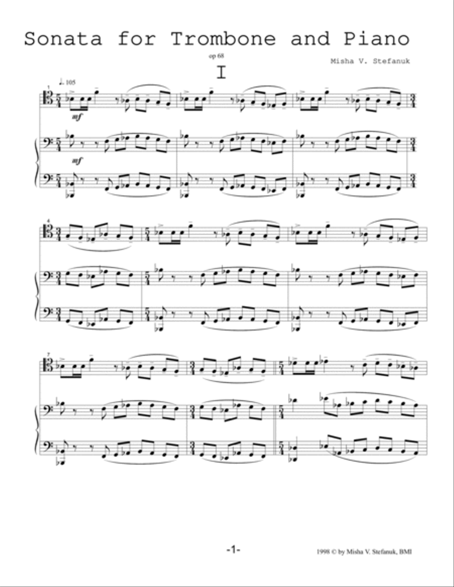 Sonata for Trombone and Piano op.68 Piano Accompaniment scores gallery preview page 2