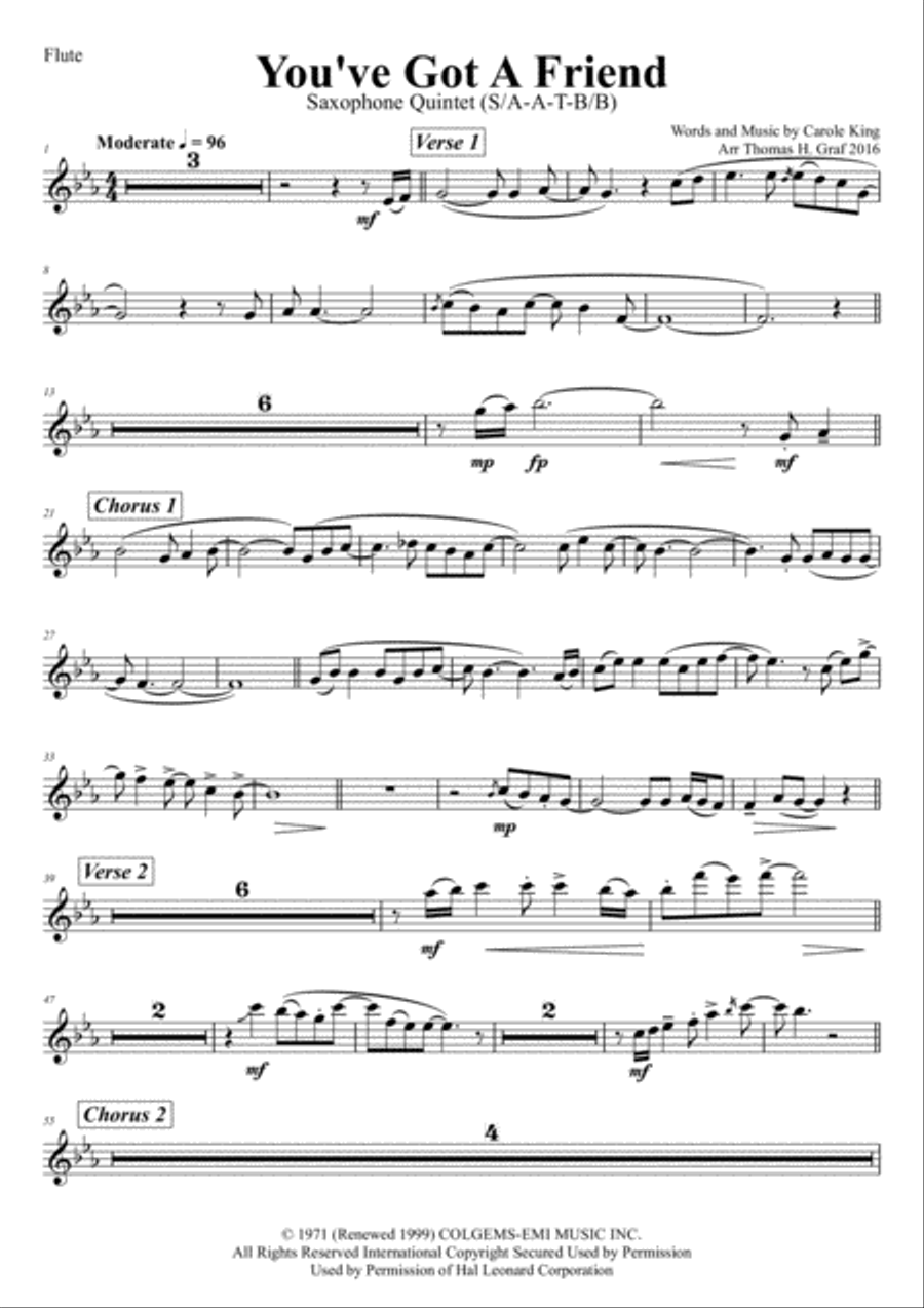 You've Got A Friend Woodwind Quintet scores gallery preview page 5