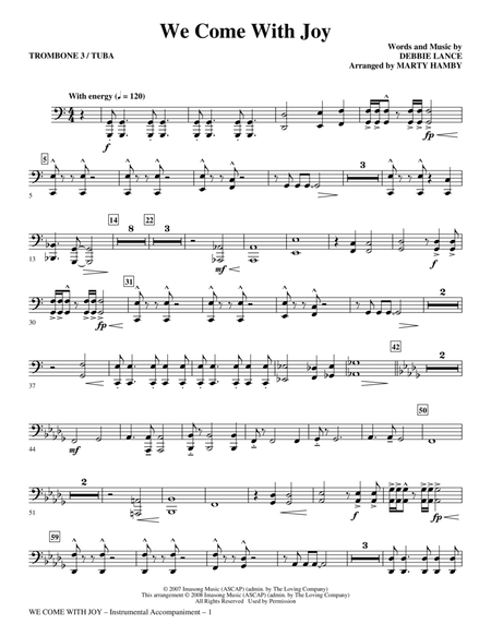 We Come with Joy (arr. Marty Hamby) - Trombone 3/Tuba