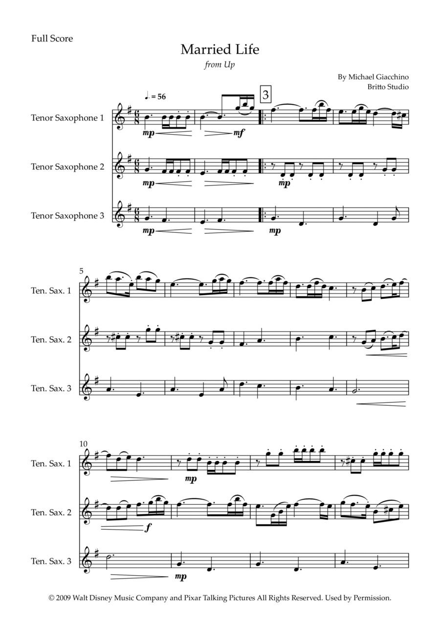 Married Life Married Life Woodwind Trio scores gallery preview page 1