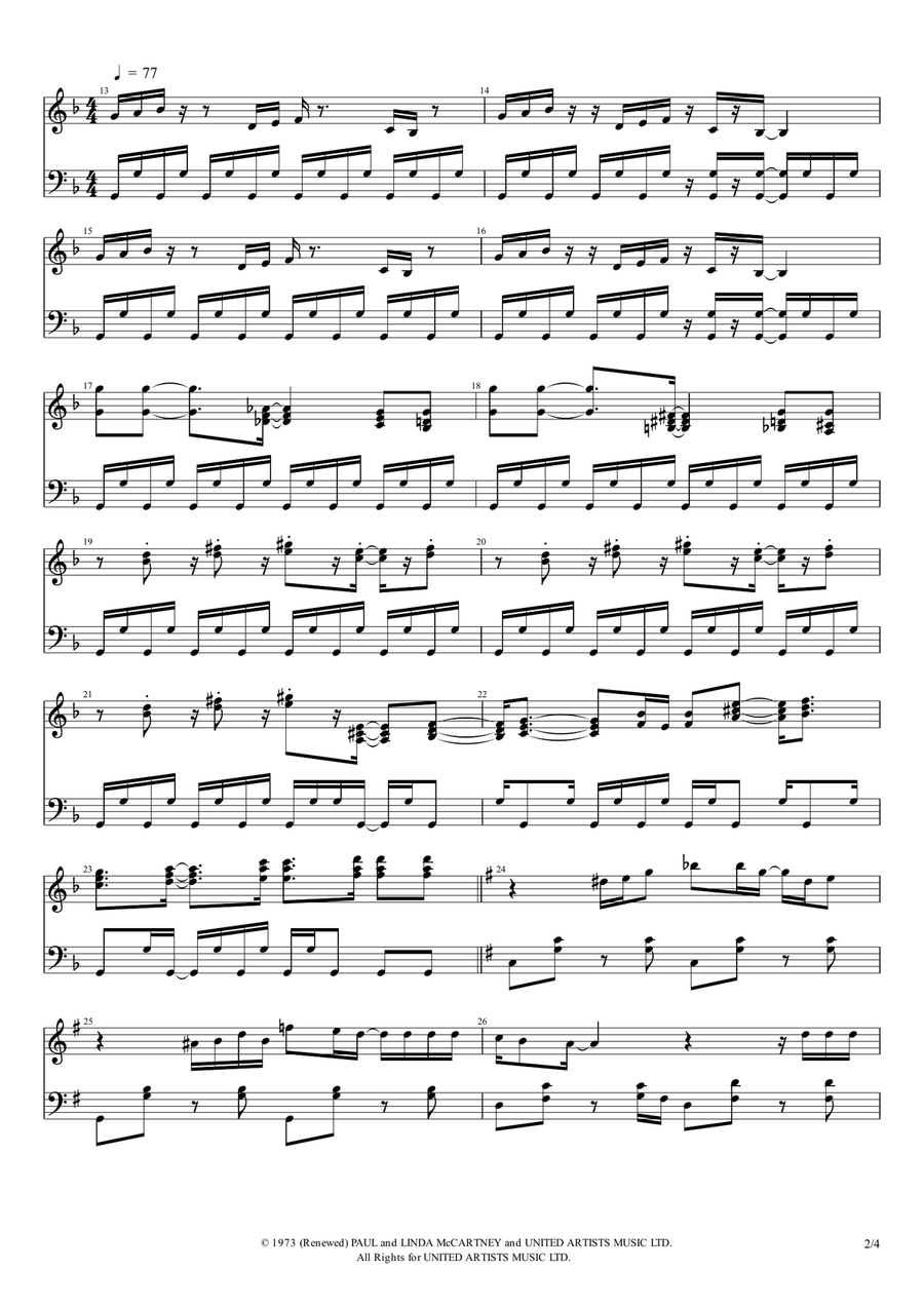 Live And Let Die Piano Solo scores gallery preview page 2