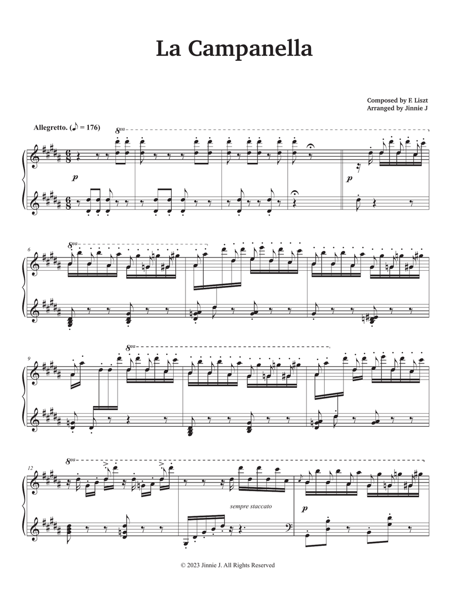 La Campanella (Advanced Intermediate) - Original key (G# minor) Piano Solo scores gallery preview page 1