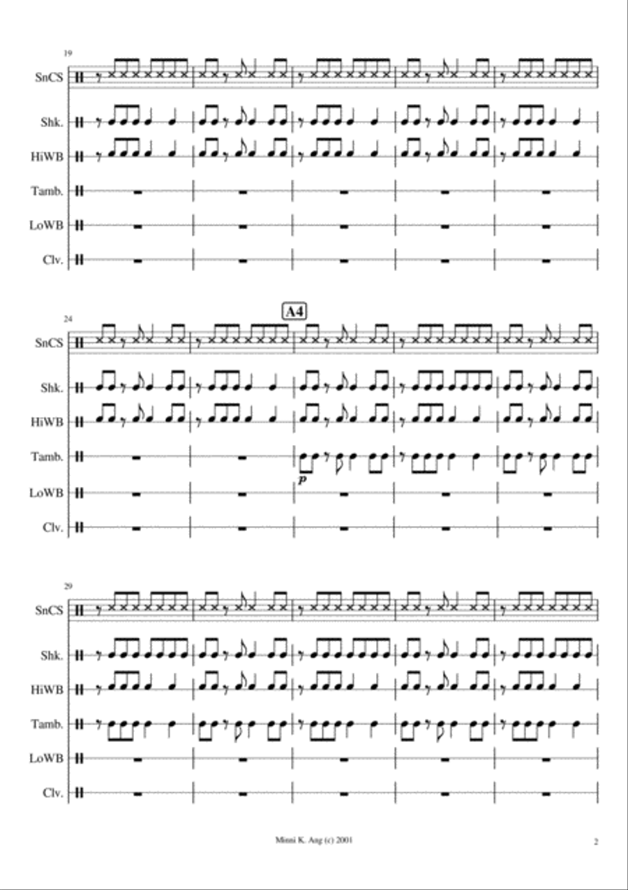 Grooving, Suite for Six Percussionists Percussion Ensemble scores gallery preview page 2