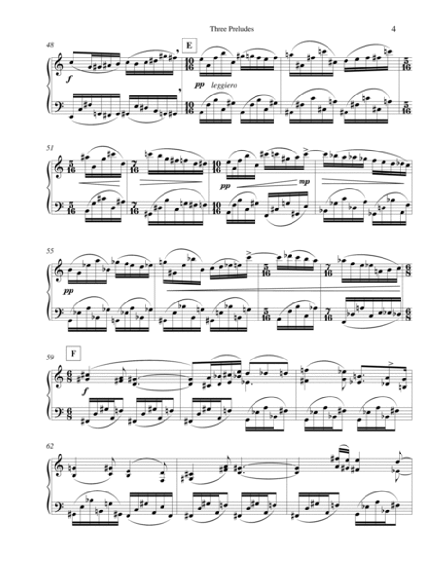 Three Preludes for piano solo Piano Solo scores gallery preview page 5