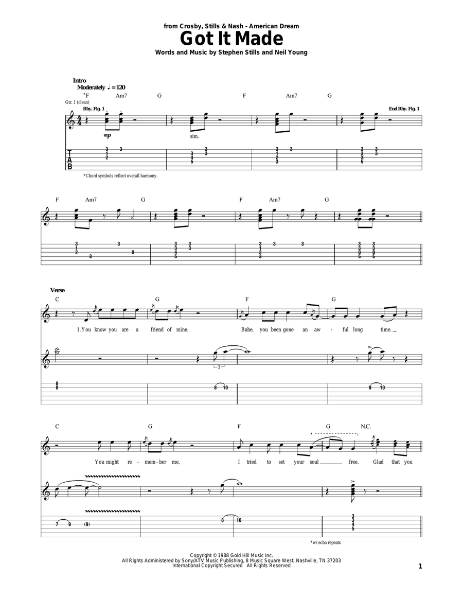 Got It Made Got It Made Acoustic Guitar scores gallery preview page 1