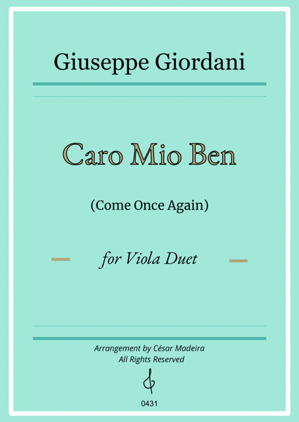 Caro Mio Ben (Come Once Again) - Viola Duet (Full Score and Parts) image number null