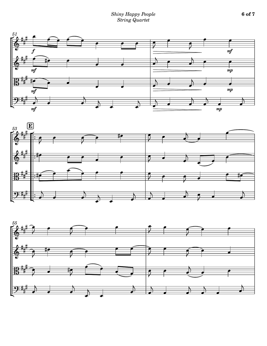 Shiny Happy People Shiny Happy People String Quartet scores gallery preview page 6