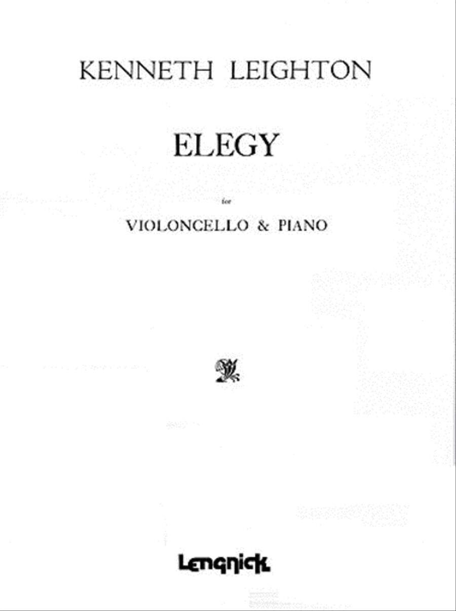 Elegy by Kenneth Leighton Piano Accompaniment - Sheet Music