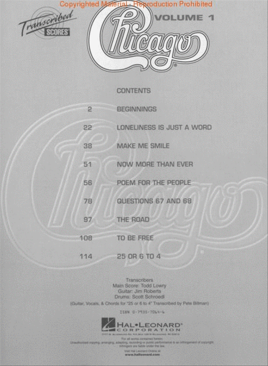 Chicago – Transcribed Scores Volume 1 Tenor Saxophone scores gallery preview page 2
