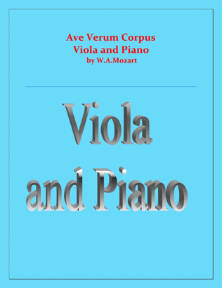 Book cover for Ave Verum Corpus - Viola and Piano - Intermediate level