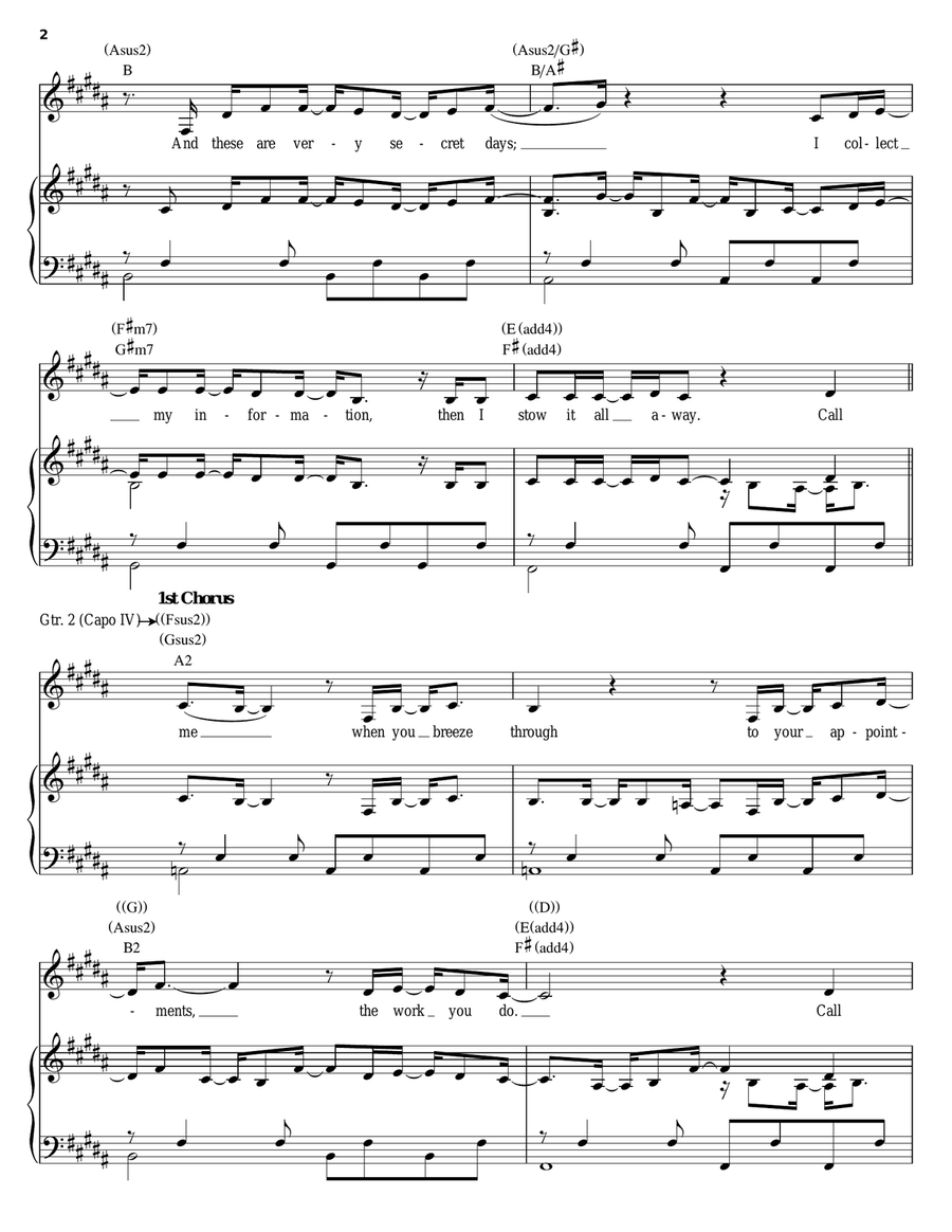 Collecting You Collecting You Piano, Vocal, Guitar scores gallery preview page 2