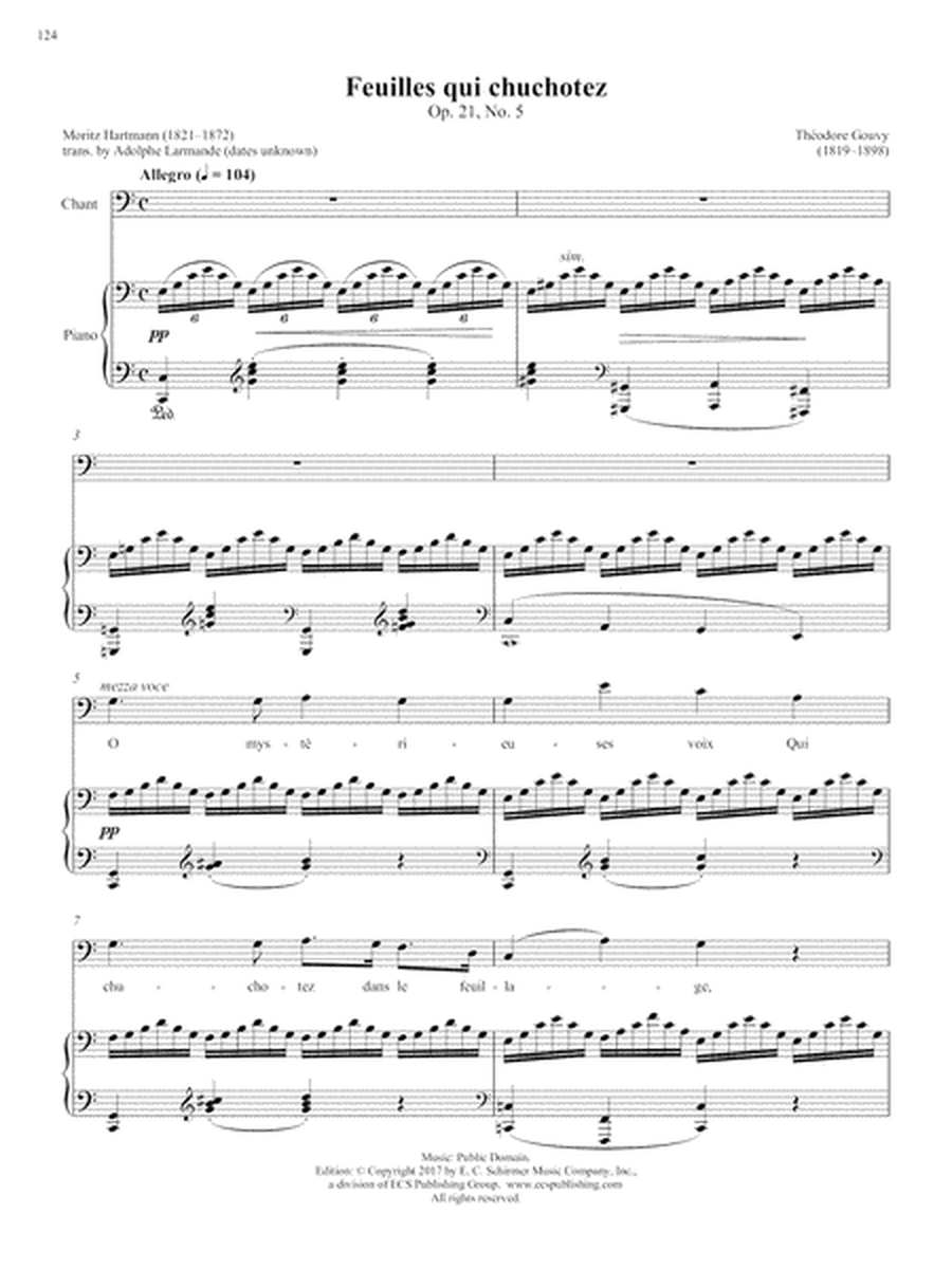 Op. 21, No. 5: Feuilles qui chuchotez from Songs of Gouvy, V2 (Downloadable)