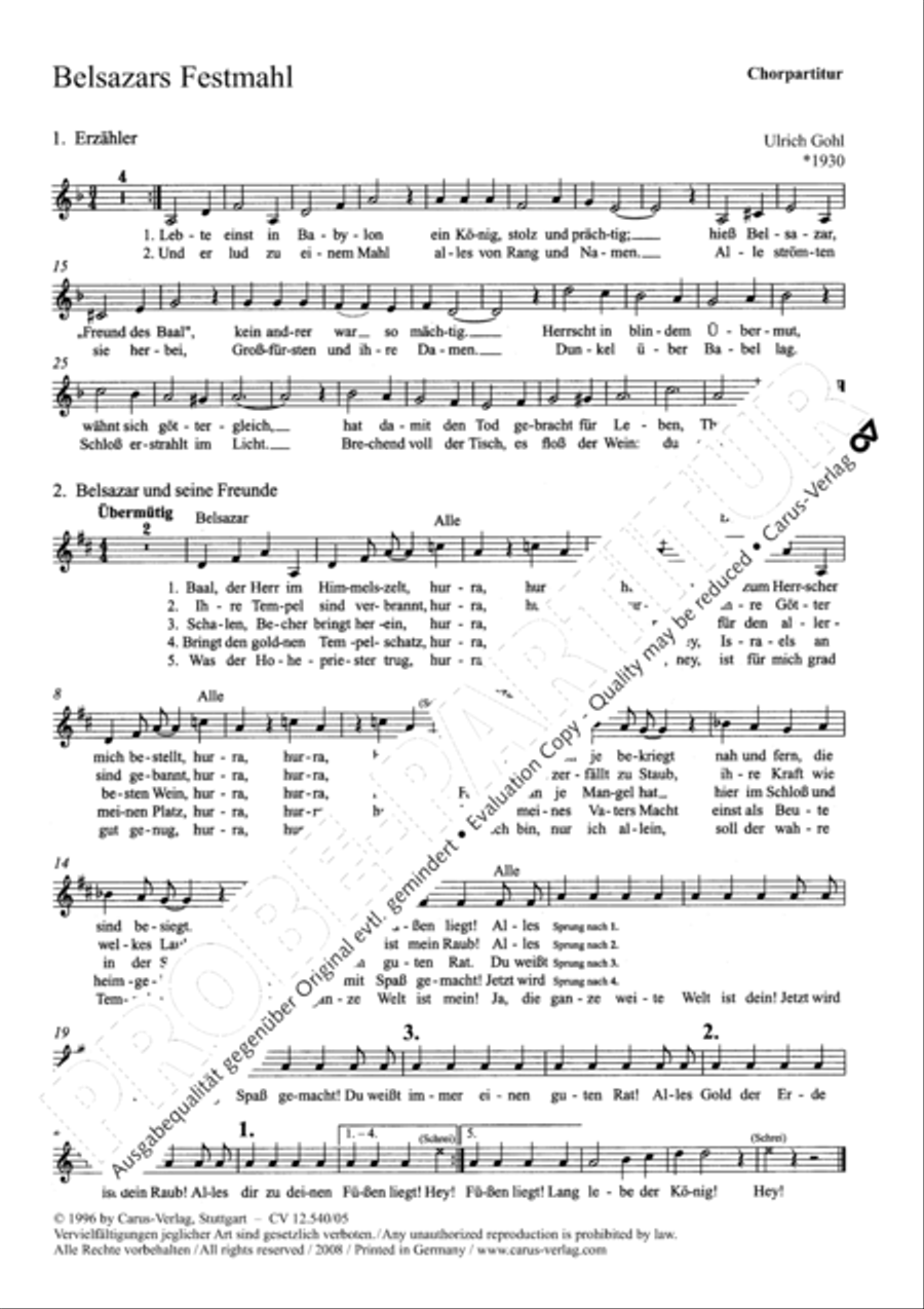 Belsazars Festmahl Children's Choir scores gallery preview page 2