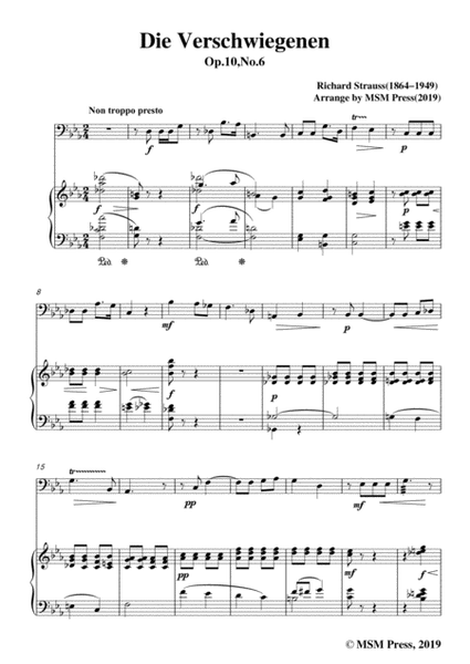 Richard Strauss-Die Verschwiegenen, for Cello and Piano image number null