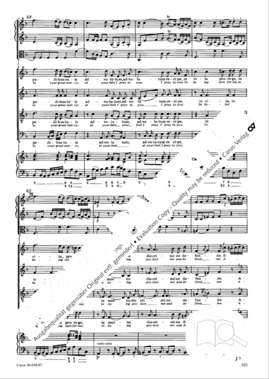 Regina coeli in B-Flat Major, K. 127 4-Part scores gallery preview page 104
