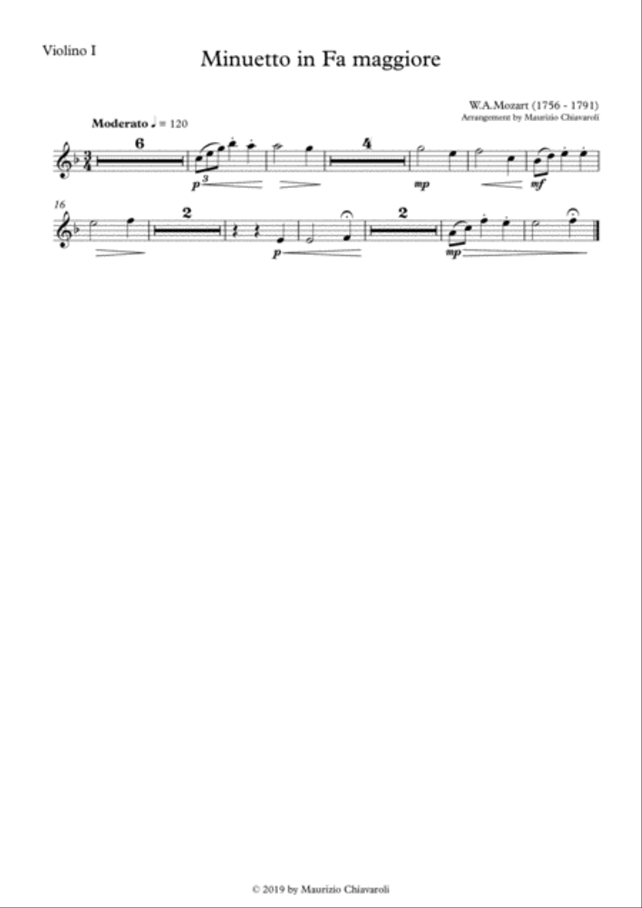 Minuetto in Fa maggiore String Orchestra scores gallery preview page 4