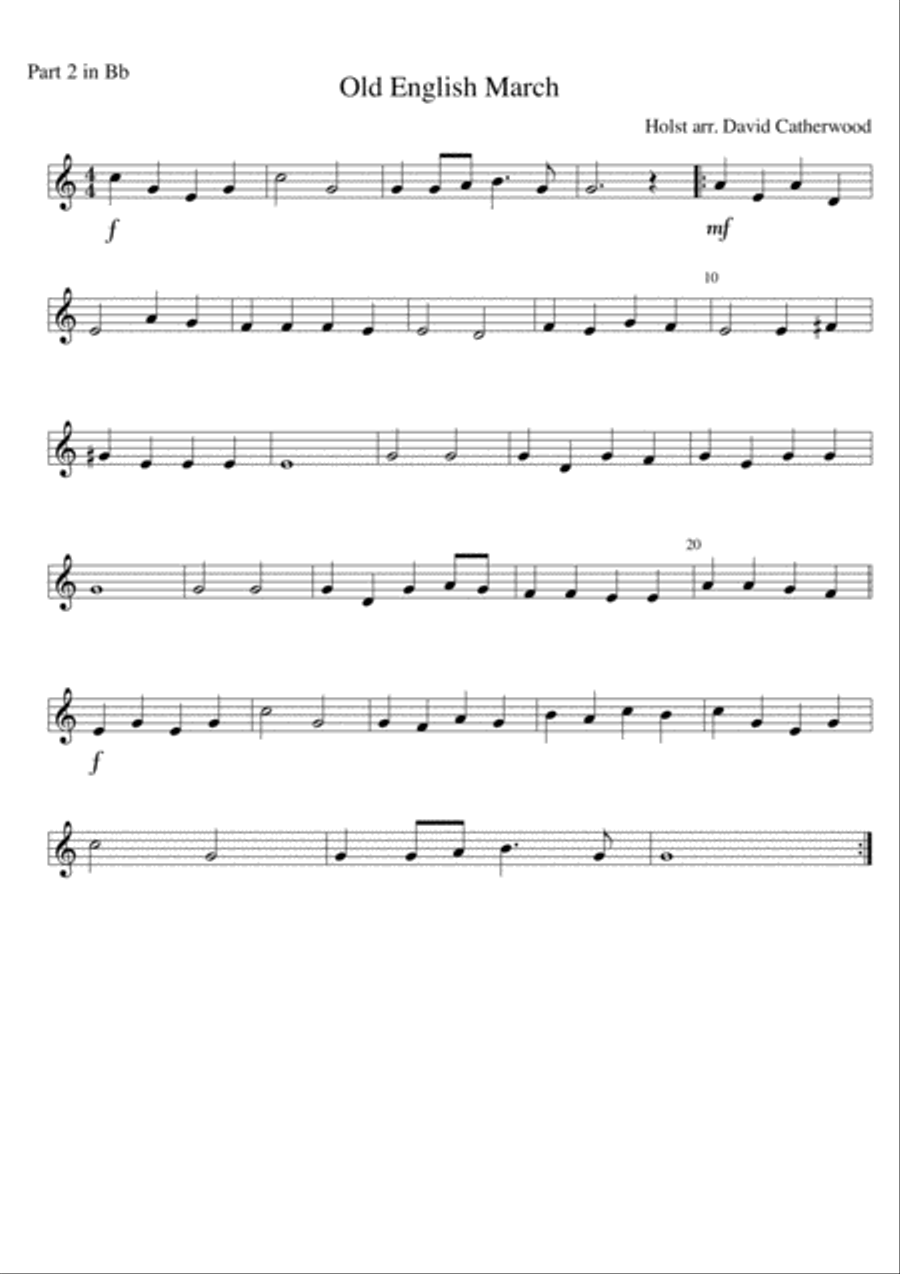 Old English March by Holst arranged for Flexible ensemble by David Catherwood Concert Band scores gallery preview page 6