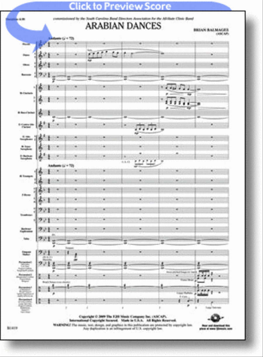 Arabian Dances Concert Band scores gallery preview page 1