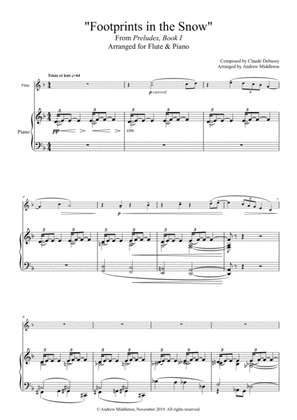 Footprints in the Snow arranged for Flute & Piano