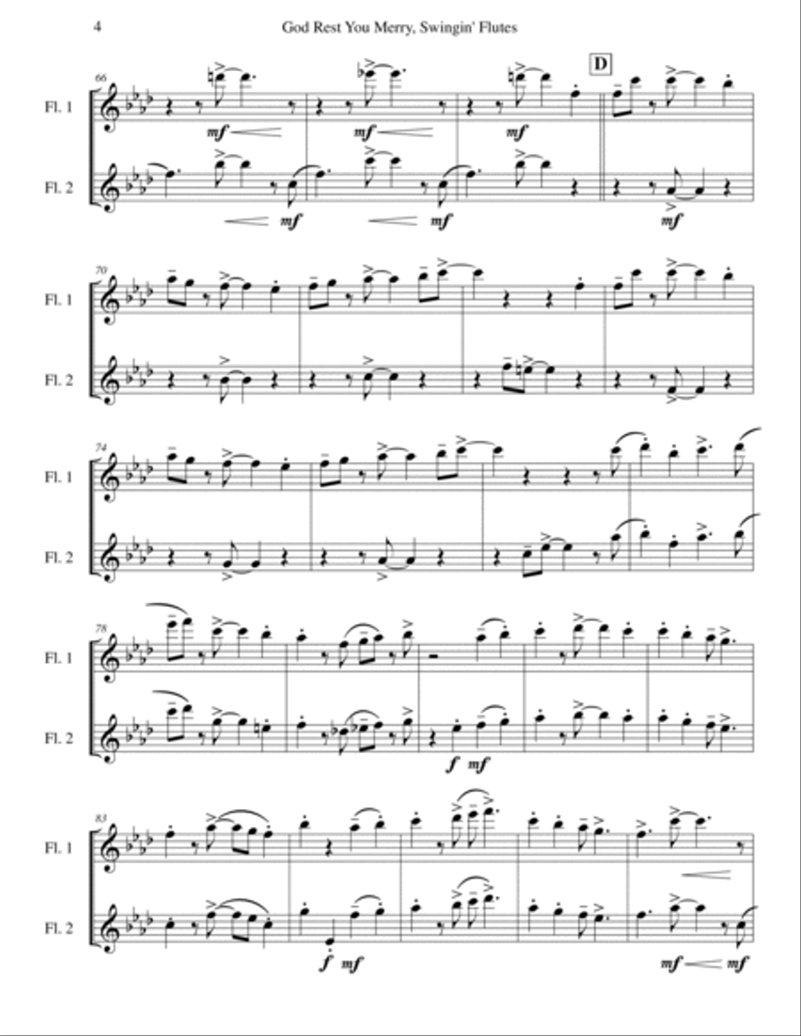 God Rest You Merry, Gentlemen (Flute Duet) Flute Duet scores gallery preview page 4