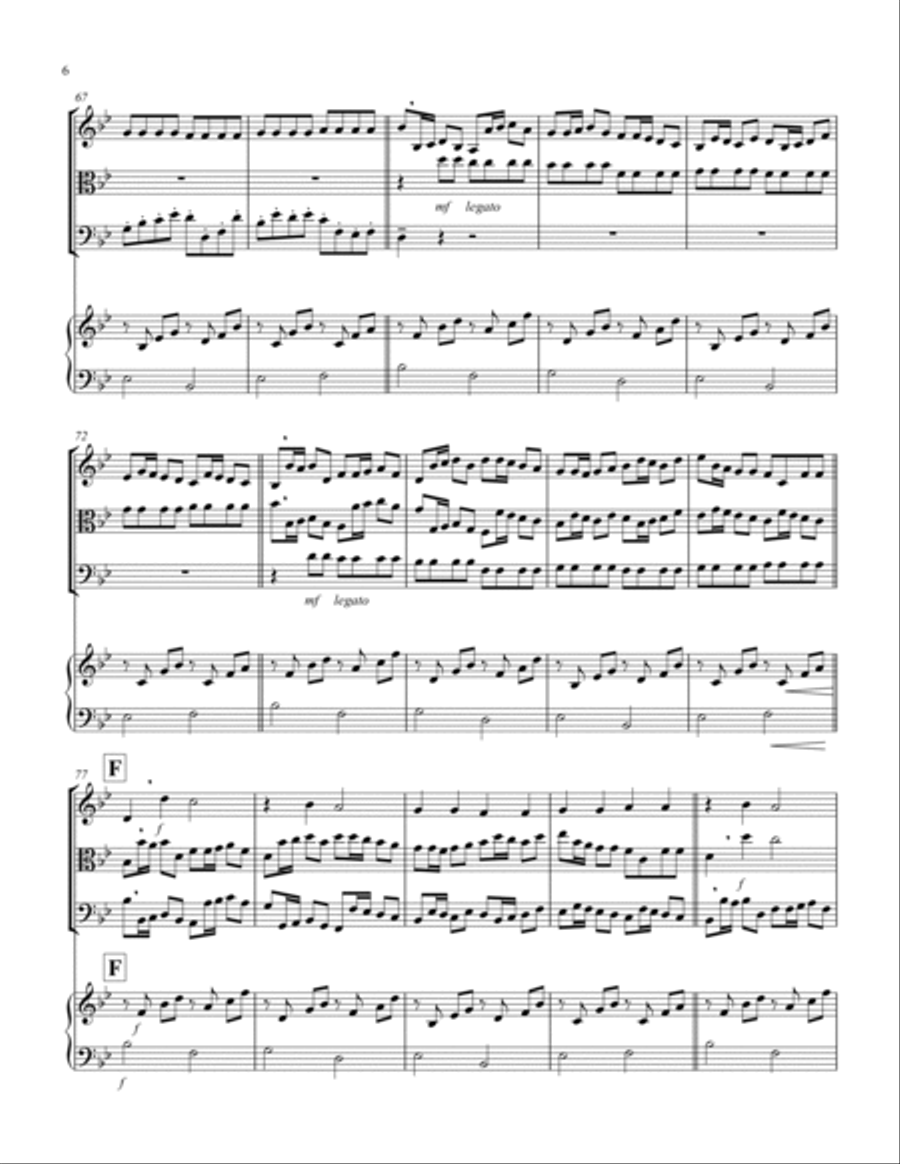 Canon (Pachelbel) (Bb) (String Trio - 1 Violin, 1 Viola, 1 Cello), Keyboard) String Trio scores gallery preview page 6