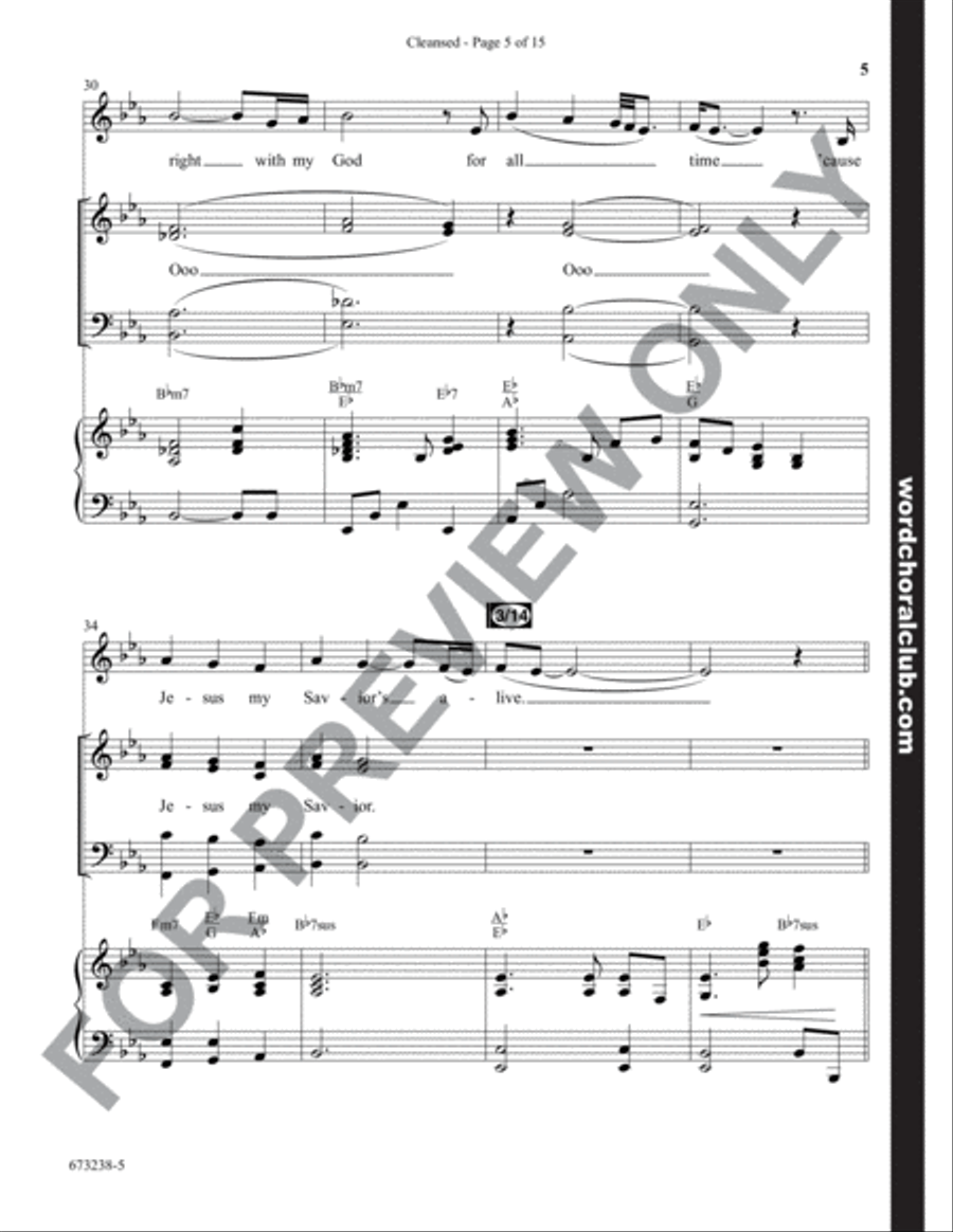 Cleansed - Anthem 4-Part scores gallery preview page 5