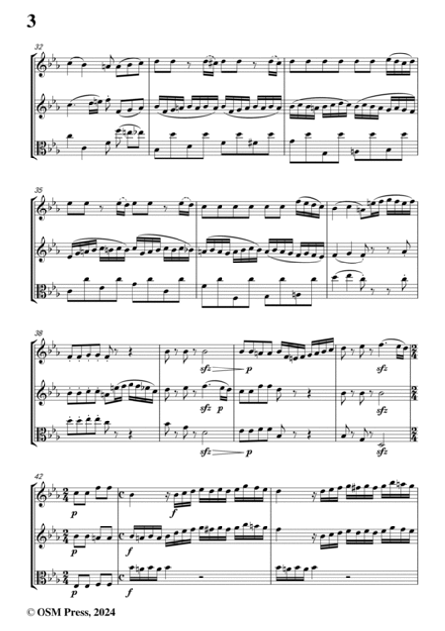 Hummel-Partita,in E flat Major,S.48,for 2 Violins and Viola String Trio scores gallery preview page 4