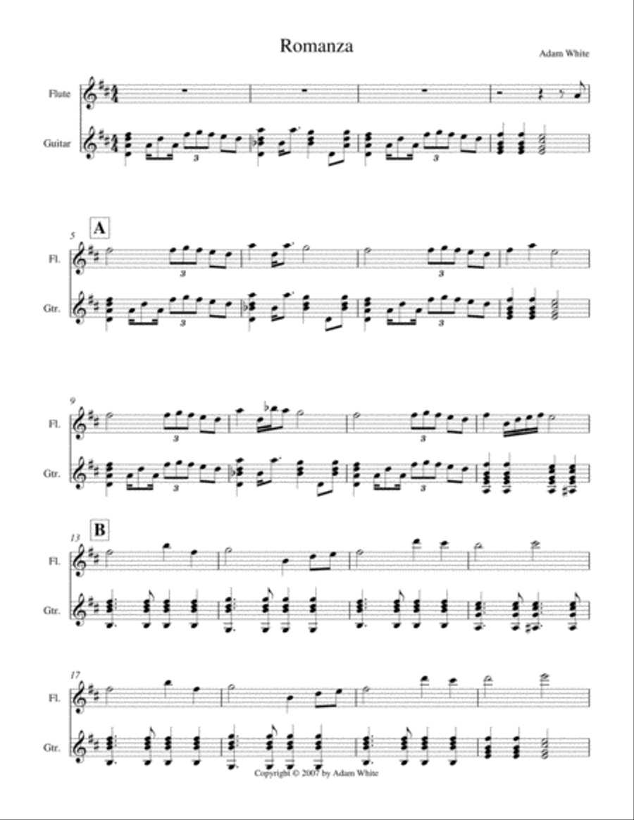 Romanza Flute scores gallery preview page 1