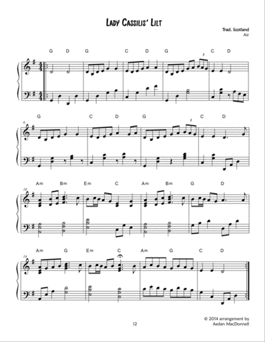 Lady Cassilis' Lilt - Scottish Air Harp scores gallery preview page 1