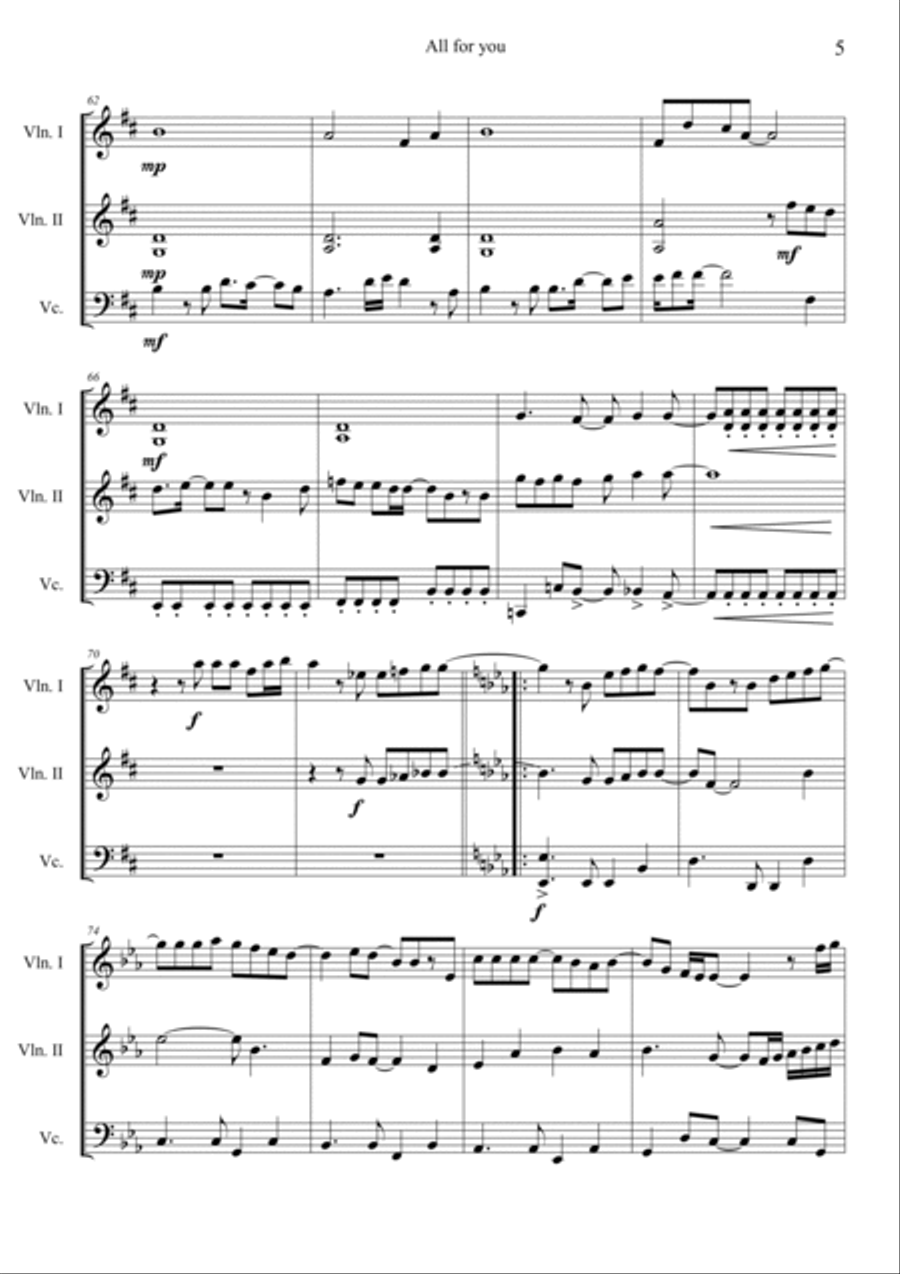All For You String Trio scores gallery preview page 5