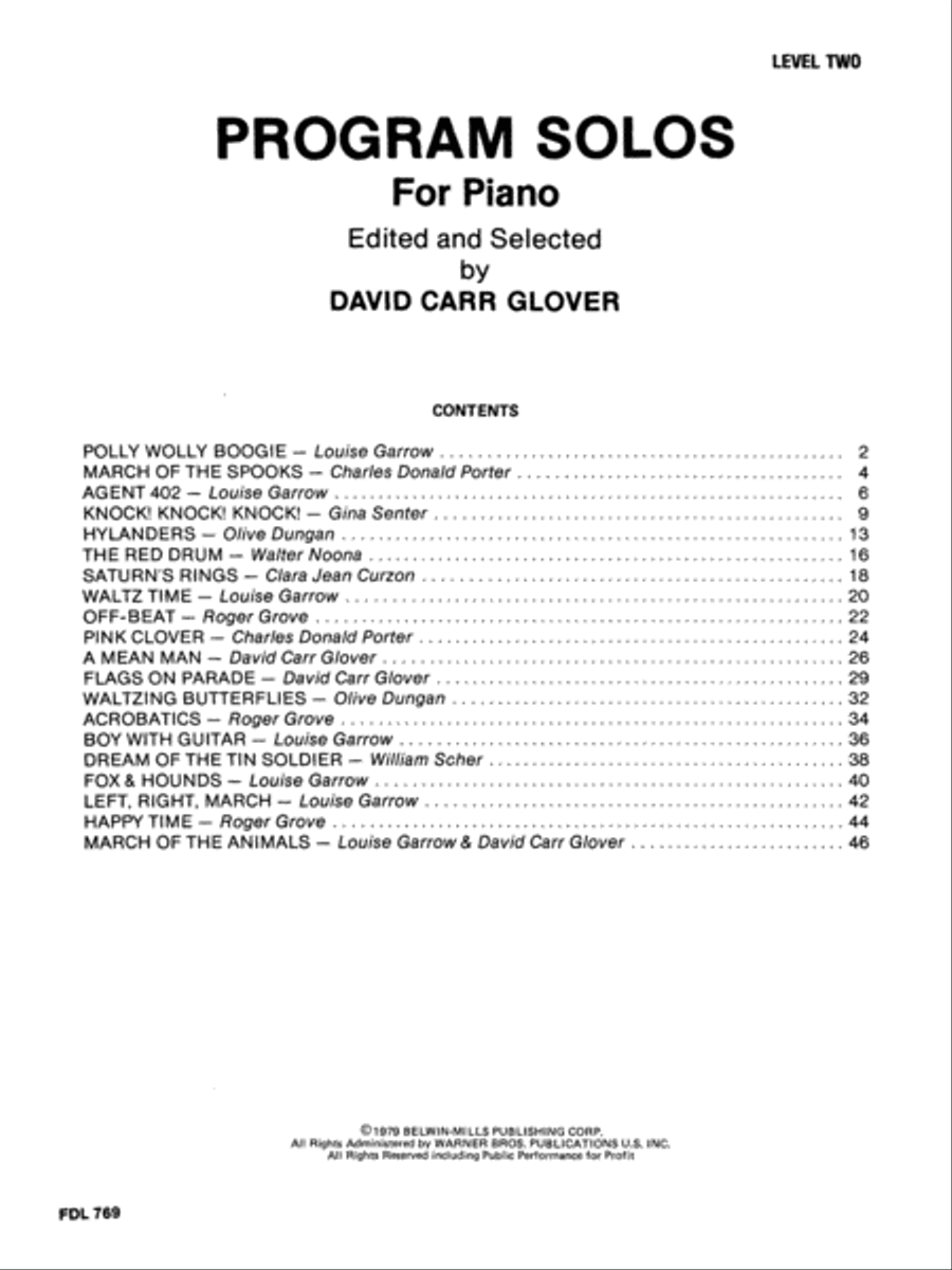 Program Solos (Various Composers) Piano Method scores gallery preview page 2