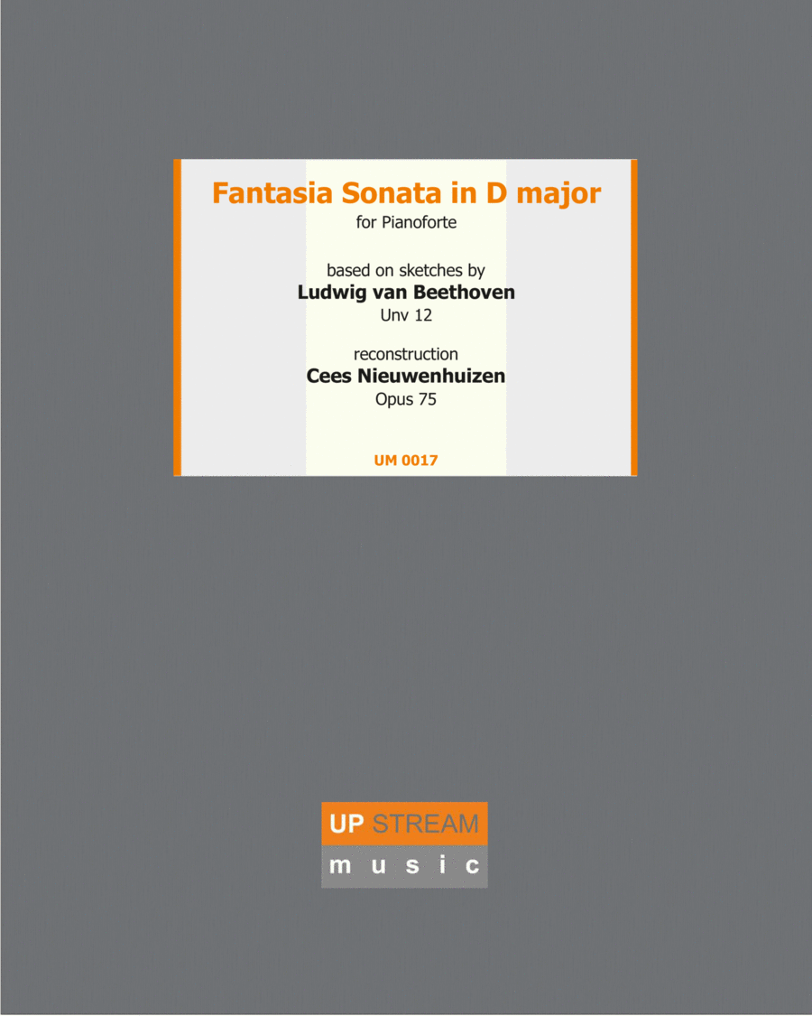 Fantasia Sonata in D Major for piano solo - Ludwig van Beethoven (Unv 12 / deest 45) - Reconstructio Piano Solo scores gallery preview page 1
