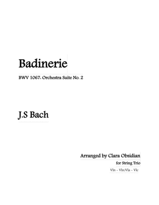 Book cover for J.S. Bach: Badinerie (String Trio - 2vln1vlc or vlnvlavlc)