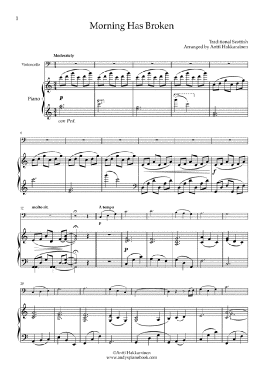 Morning Has Broken - Cello & Piano Morning Has Broken - Cello & Piano Piano scores gallery preview page 2