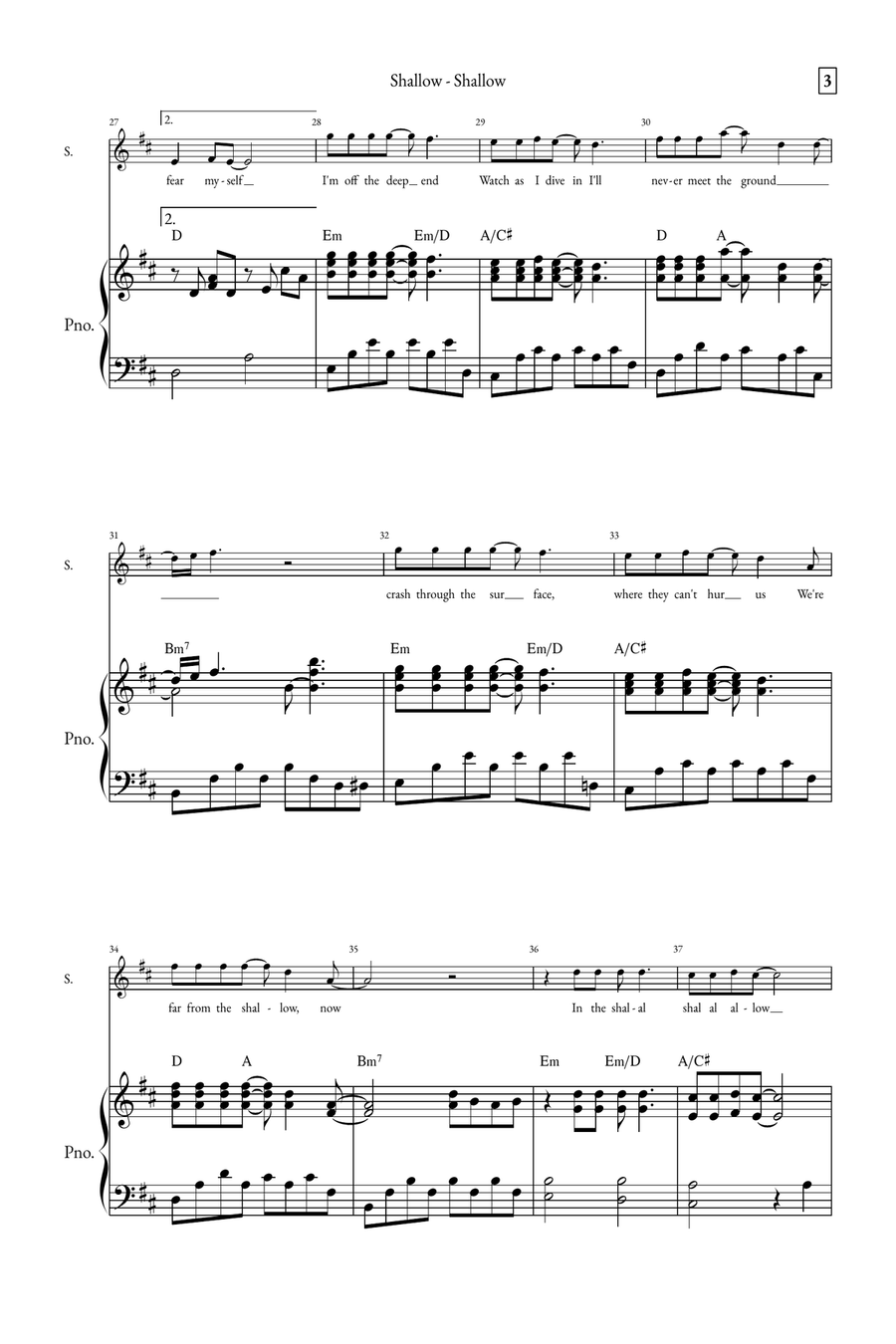 Shallow A Cappella scores gallery preview page 3