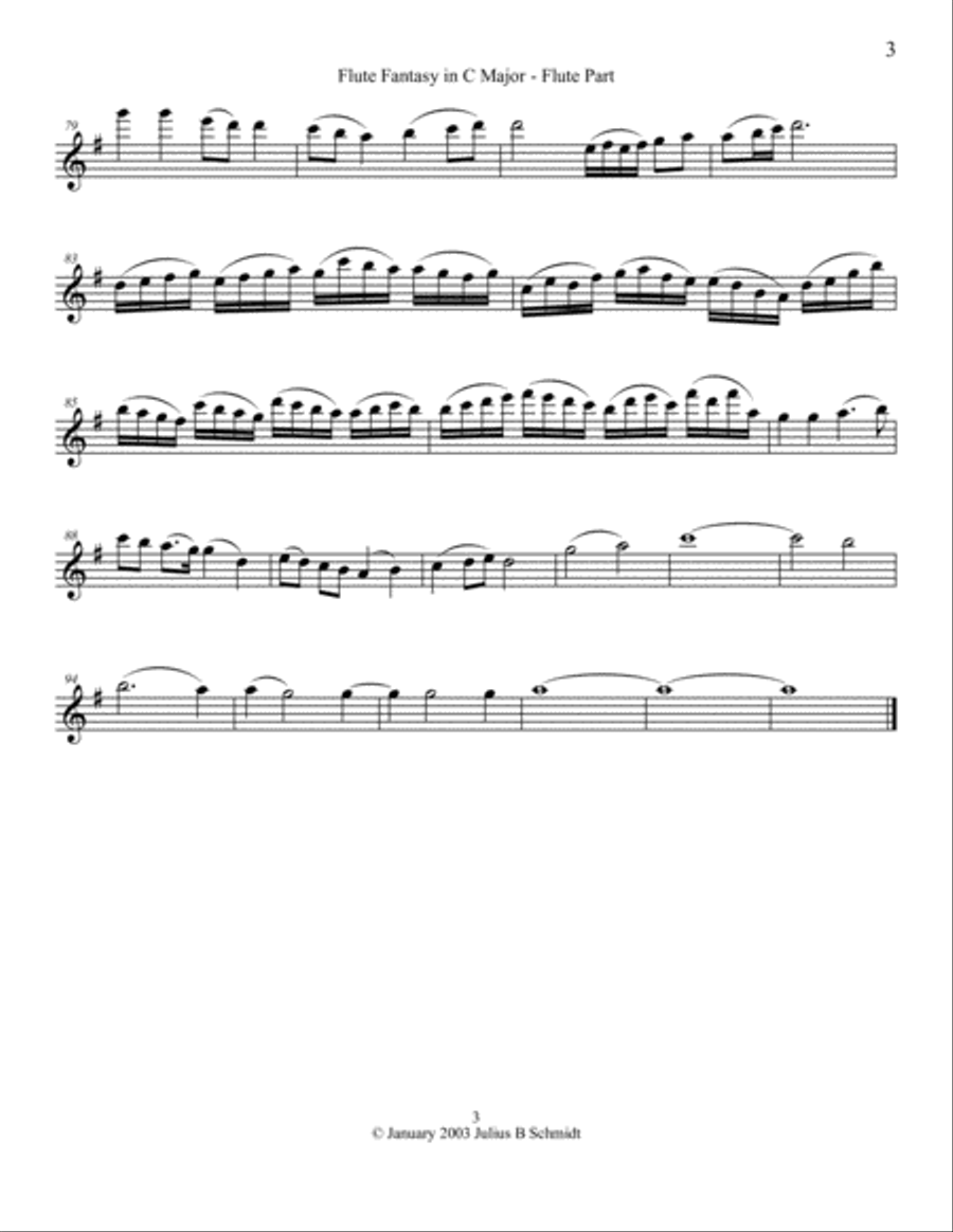 Flute Fantasy No. 1 in C Major Woodwind Duet scores gallery preview page 4