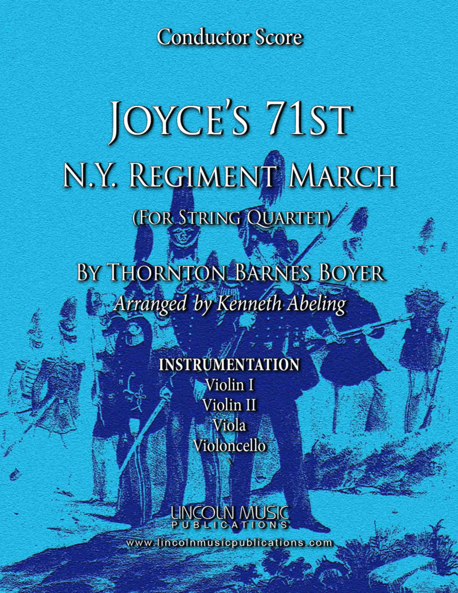 March - Joyce’s 71st N.Y. Regiment March (for String Quartet) String Quartet scores gallery preview page 1