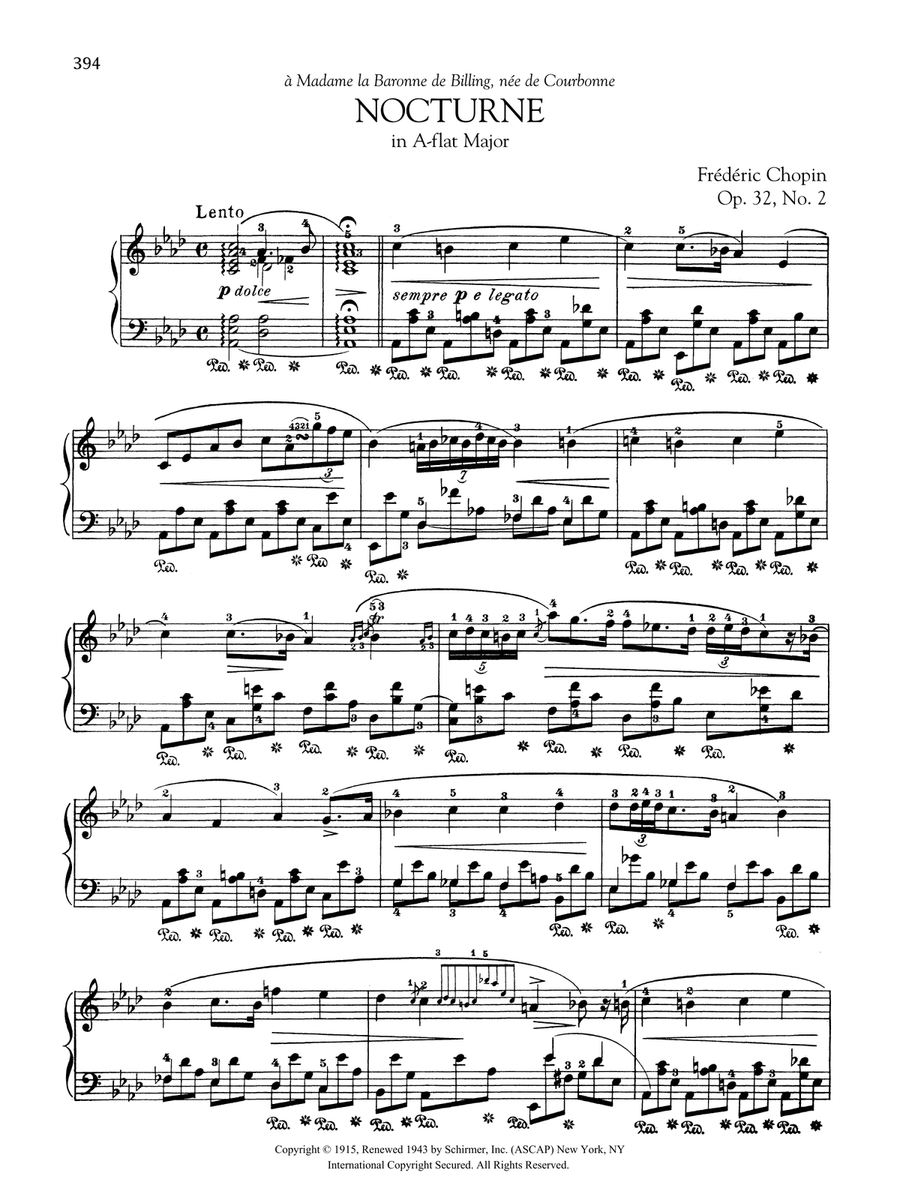 Nocturne in A-flat Major, Op. 32, No. 2 Piano Solo scores gallery preview page 1