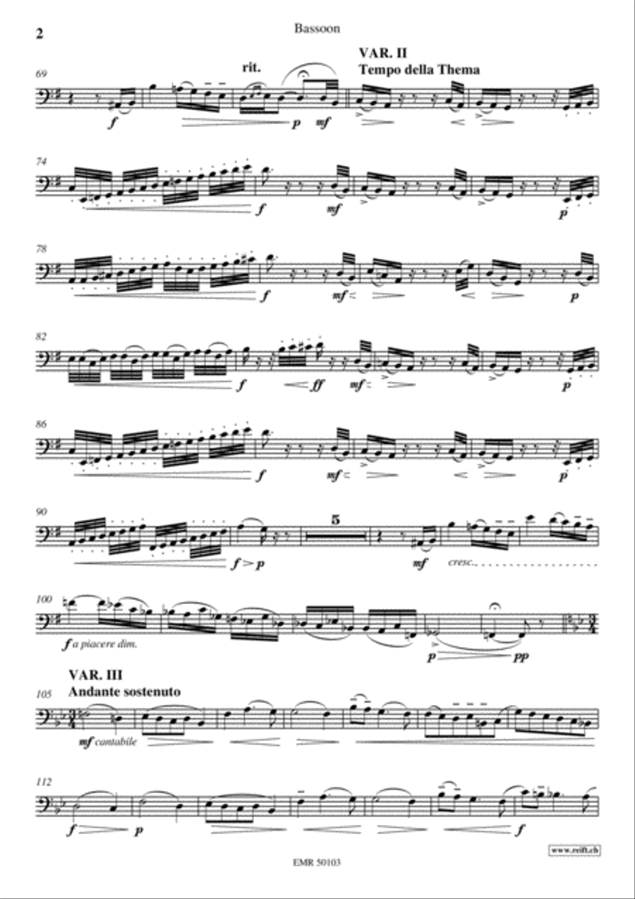 Variations On A Rococo Theme Bassoon Solo scores gallery preview page 3