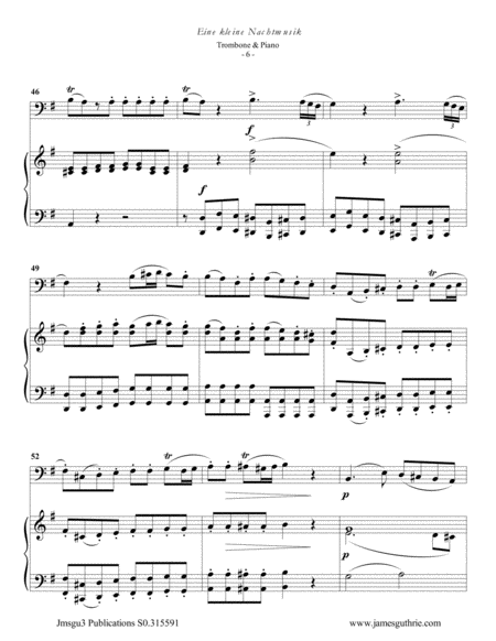 Mozart: Eine kleine Nachtmusik for Trombone & Piano image number null