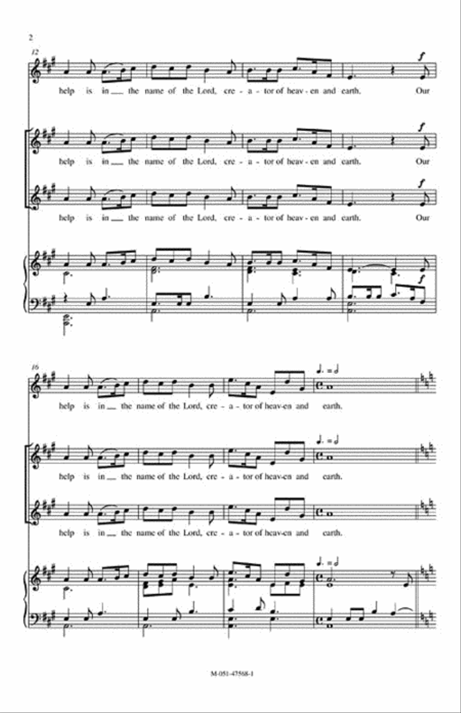 Psalm 124: A Song of Deliverance 3-Part scores gallery preview page 3
