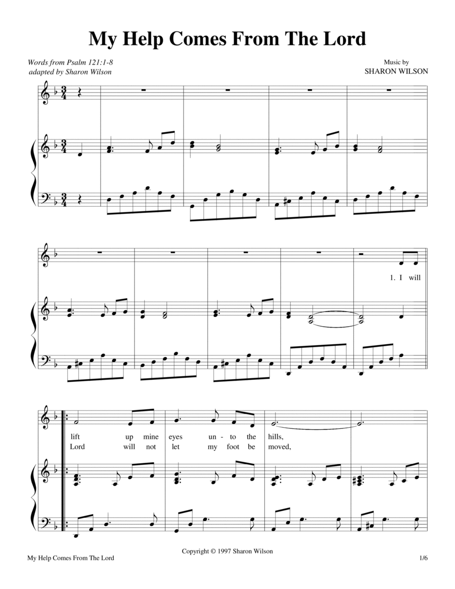 My Help Comes From The Lord (Psalm 121) Voice scores gallery preview page 1