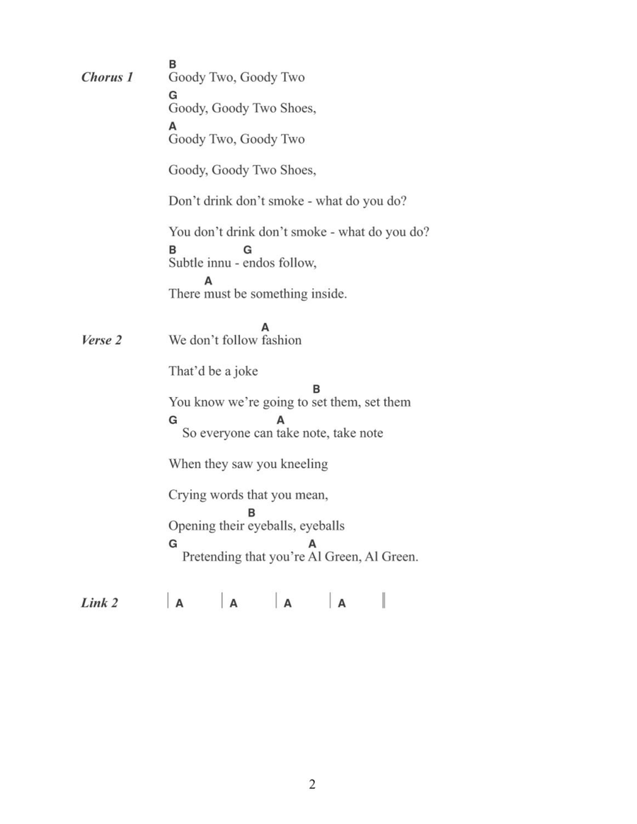 Goody Two Shoes Acoustic Guitar scores gallery preview page 2