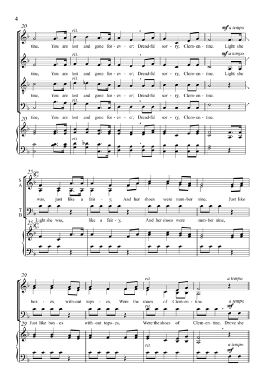 My Darling Clementine My Darling Clementine 4-Part scores gallery preview page 3