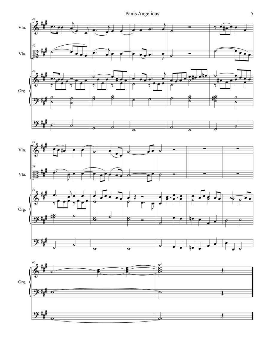 Panis Angelicus (Duet for Violin and Viola - Organ Accompaniment) String Duet scores gallery preview page 6