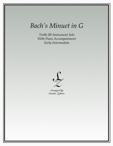 Bach's Minuet In G (treble Bb instrument solo) image number null
